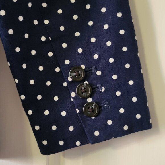 Banana Republic women’s Navy polka dot blazer Size 4P - Picture 5 of 5